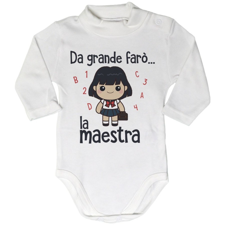 Body lupetto neonato da grande farò il maestro Da grande farò