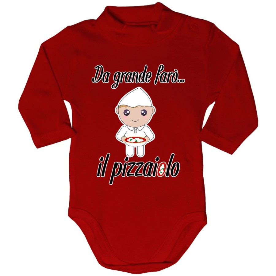 Body lupetto neonato da grande farò il pizzaiolo Da grande farò