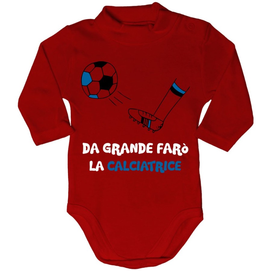 Body lupetto neonato da grande farò il calciatore nero azzurro Da grande farò