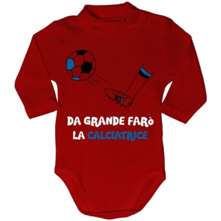 Body lupetto neonato da grande farò il calciatore nero azzurro Da grande farò