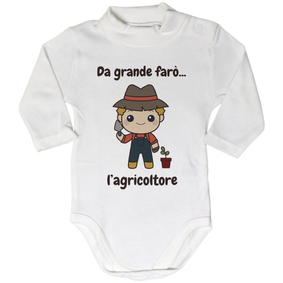 Body lupetto neonato da grande farò l'agricoltore Da grande farò