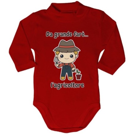 Body lupetto neonato da grande farò l'agricoltore Da grande farò
