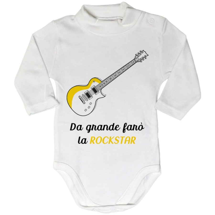 Body lupetto neonato da grande farò la rockstar Da grande farò