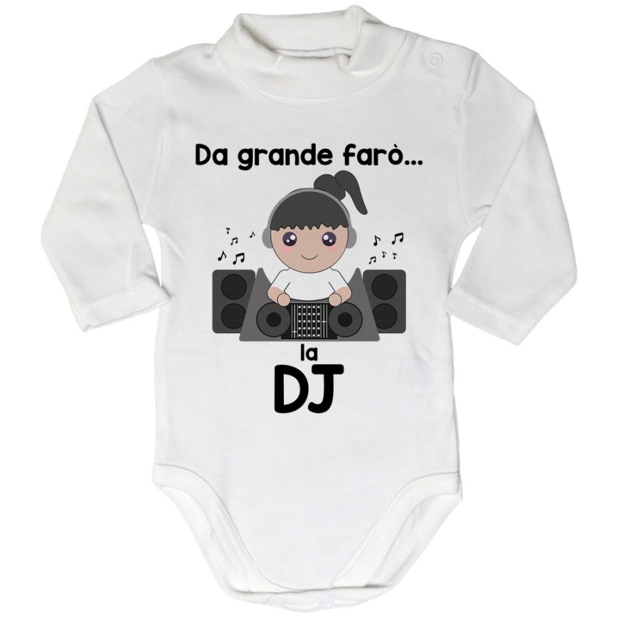 Body lupetto neonato da grande farò il dj Da grande farò