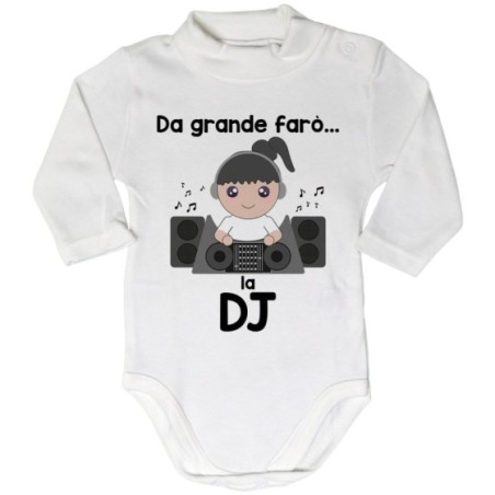 Body lupetto neonato da grande farò il dj