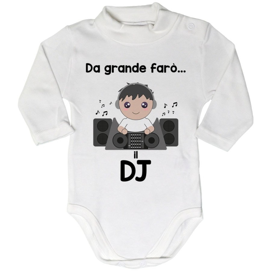 Body lupetto neonato da grande farò il dj Da grande farò