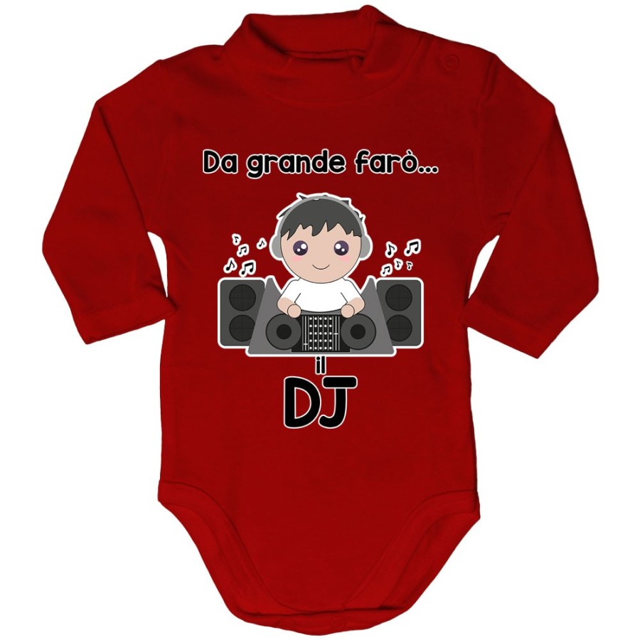 Body lupetto neonato da grande farò il dj Da grande farò