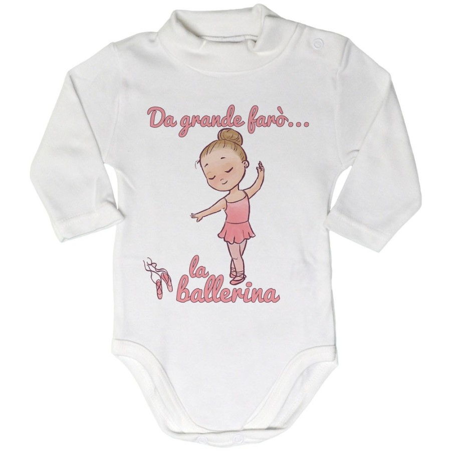 Body lupetto neonata da grande farò la ballerina Da grande farò