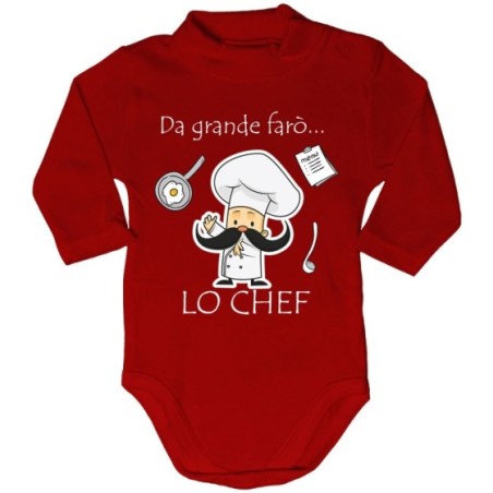 Body lupetto neonato da grande farò lo chef Da grande farò