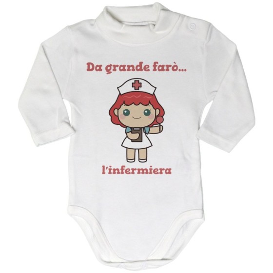 Body lupetto neonata da grande farò l'infermiera Da grande farò