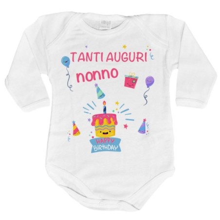 Body neonato personalizzabile con nome tanti auguri nonno...