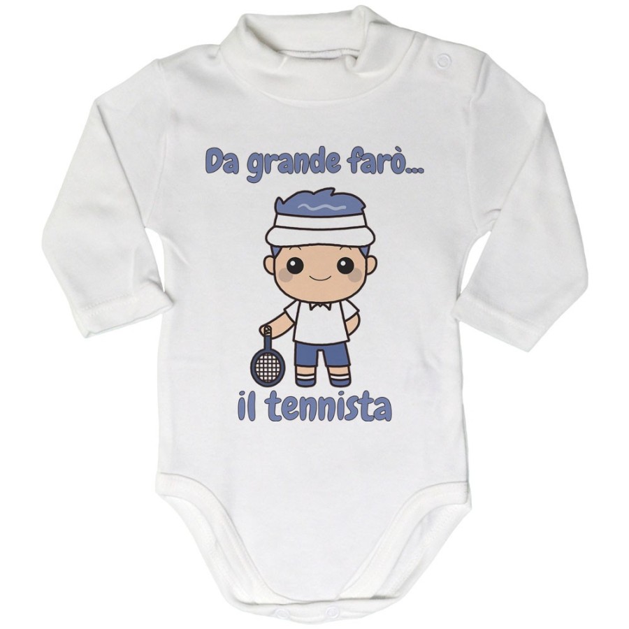 Body lupetto neonato da grande farò il tennista Da grande farò