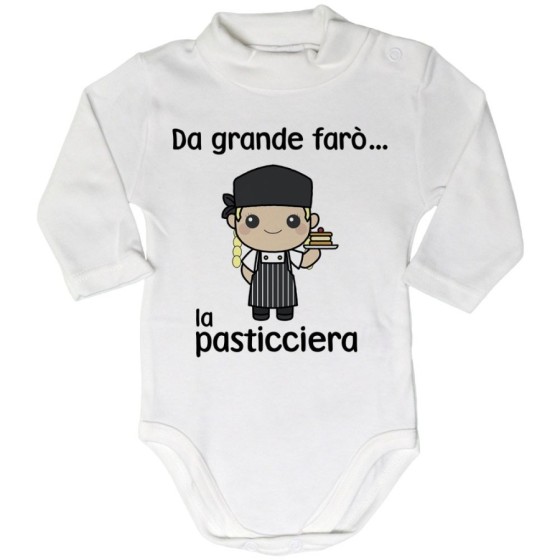 Body lupetto neonato da grande farò il pasticcere Da grande farò