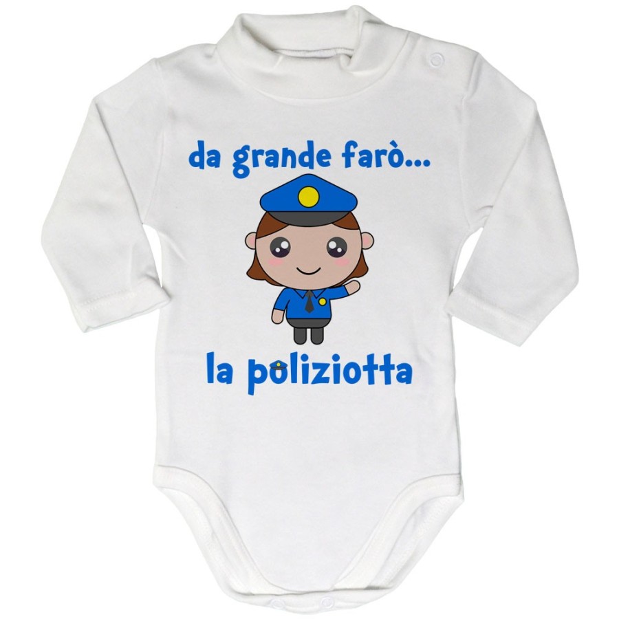 Body lupetto neonato da grande farò il poliziotto Da grande farò