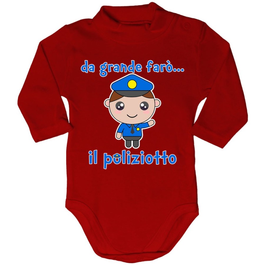 Body lupetto neonato da grande farò il poliziotto Da grande farò
