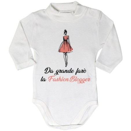Body lupetto neonata da grande farò la fashion blogger Da grande farò