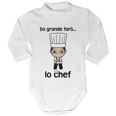 Body lupetto neonato da grande farò lo chef Da grande farò