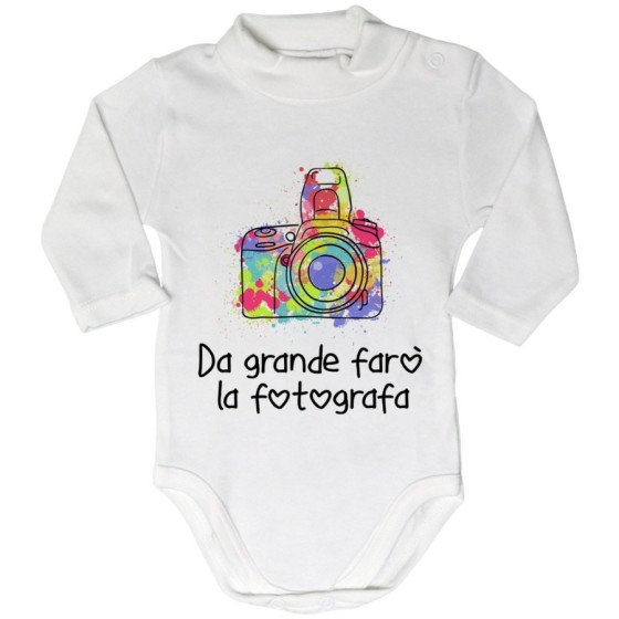 Body lupetto neonato da grande farò il fotografo Da grande farò