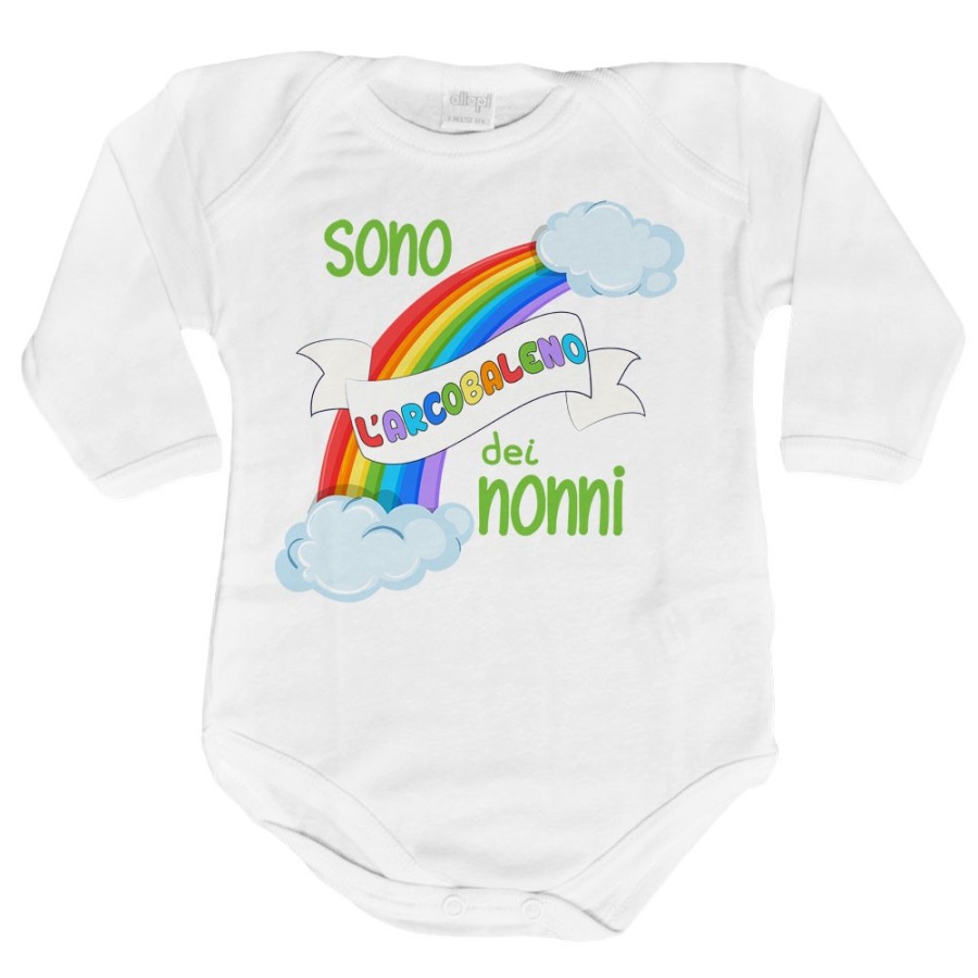 Body neonato personalizzabile con nome sono l'arcobaleno del nonno dei nonni Per i nonni
