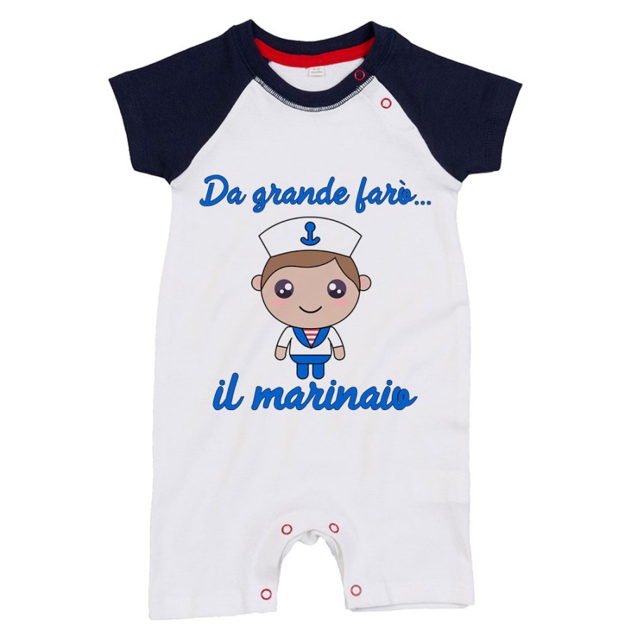 Pagliaccetto neonato da grande farò il marinaio Da grande farò