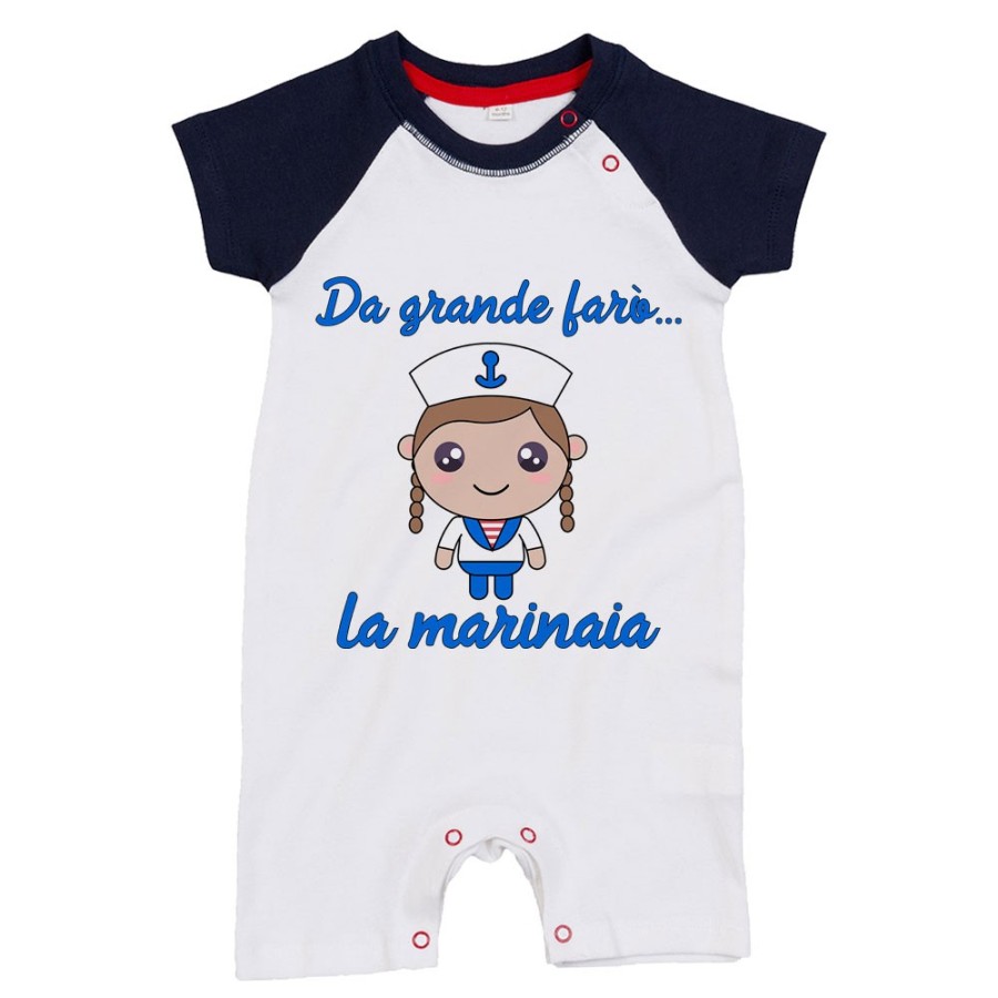 Pagliaccetto neonato da grande farò il marinaio Da grande farò