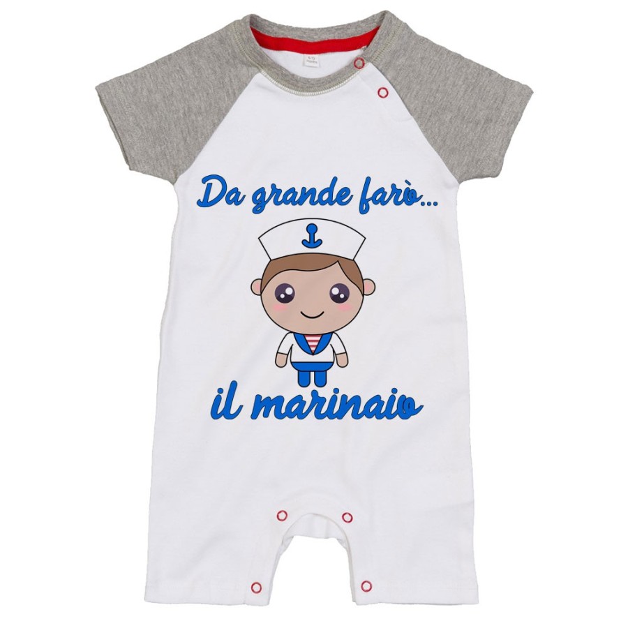 Pagliaccetto neonato da grande farò il marinaio Da grande farò