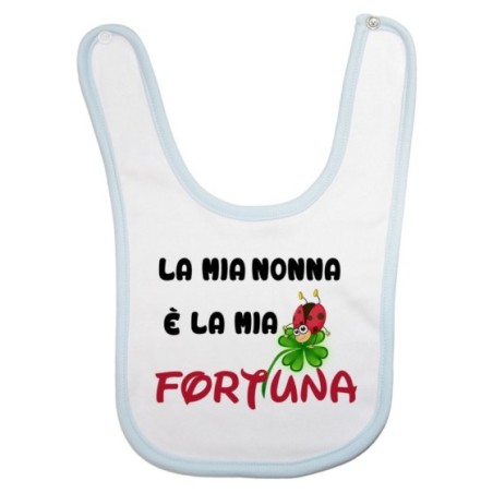 Bavaglino neonato il mio nonno i miei nonni sono la mia fortuna con coccinella Per i nonni