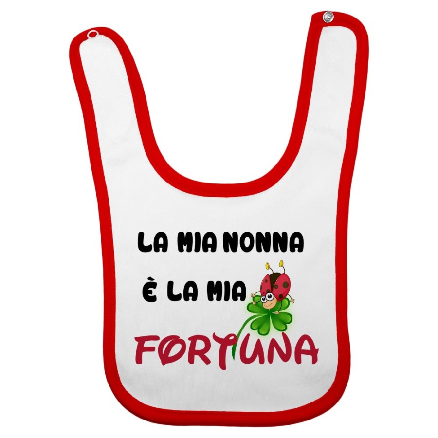 Bavaglino neonato il mio nonno i miei nonni sono la mia fortuna con coccinella Per i nonni