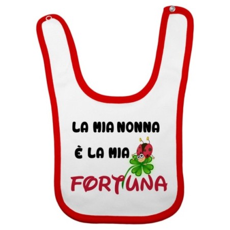 Bavaglino neonato il mio nonno i miei nonni sono la mia fortuna con coccinella Per i nonni