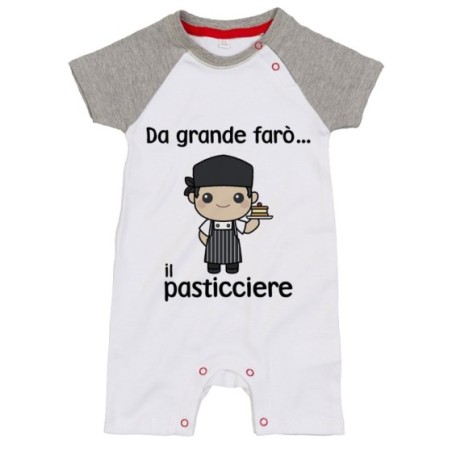 Pagliaccetto neonato da grande farò il pasticcere Da grande farò