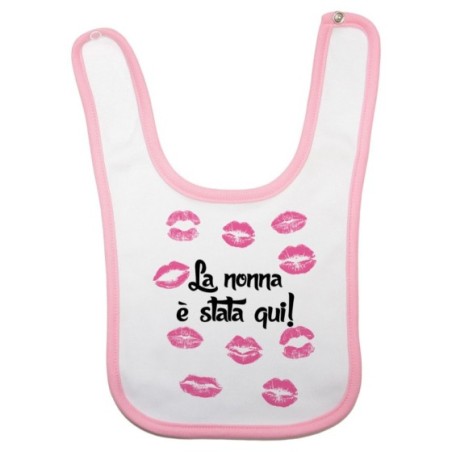 Bavaglino neonato personalizzabile con nome nonna è stata qui Per i nonni
