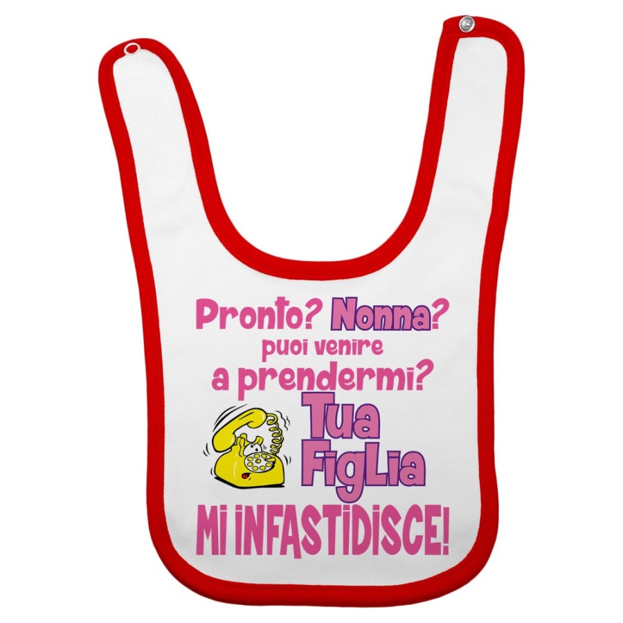 Bavaglino neonato pronto nonno nonna? puoi venire a prendermi? tua figlia mi infastidisce Per i nonni