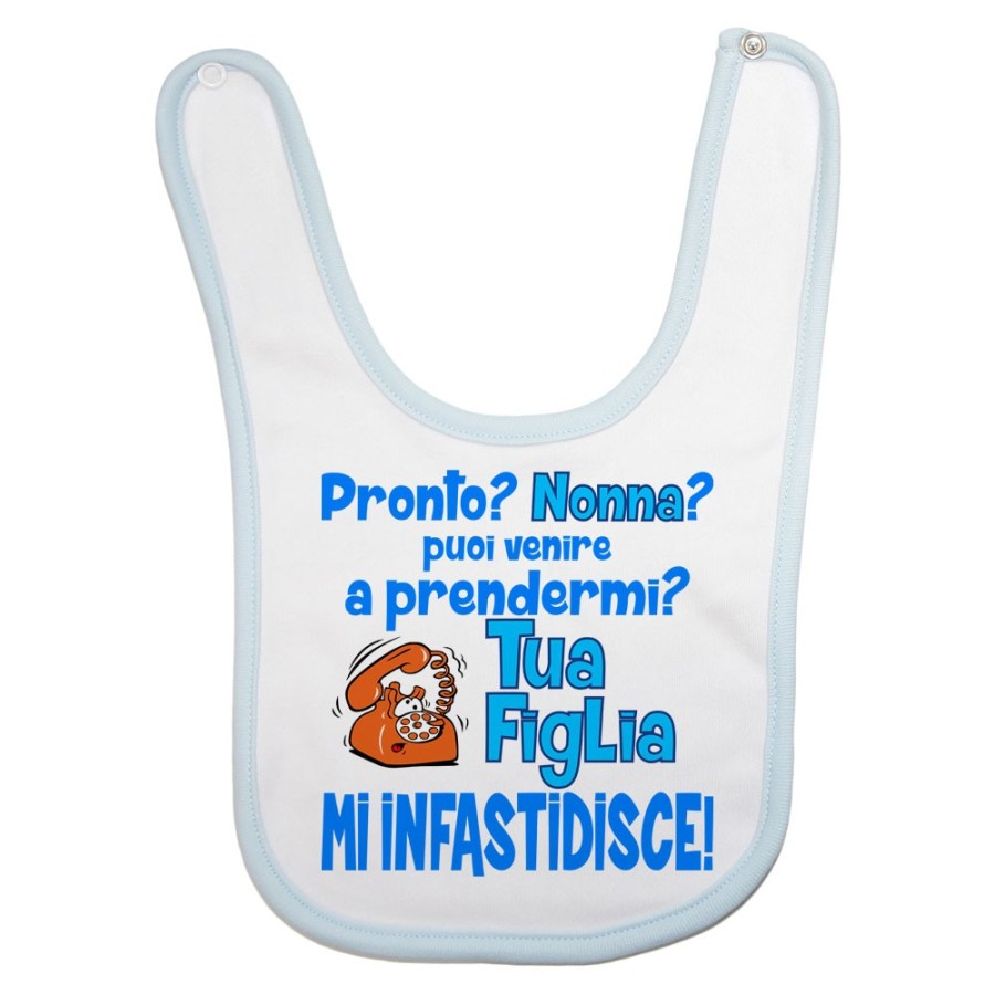 Bavaglino neonato pronto nonno nonna? puoi venire a prendermi? tua figlia mi infastidisce Per i nonni