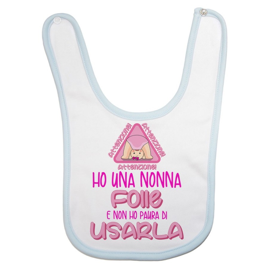 Bavaglino personalizzabile attenzione ho un nonno dei nonni folle folli non ho paura di usarlo usarli Per i nonni