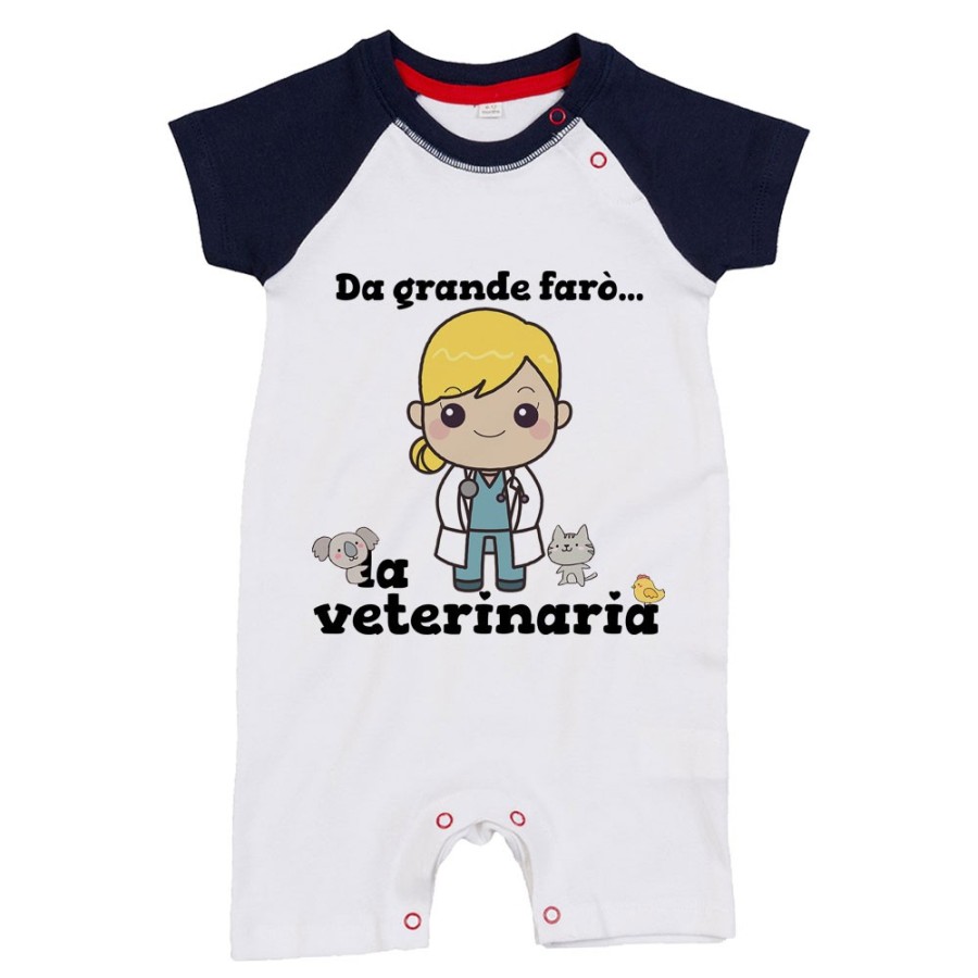 Pagliaccetto neonata da grande farò la veterinaria Da grande farò