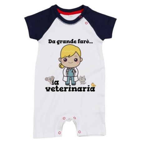 Pagliaccetto neonata da grande farò la veterinaria Da grande farò