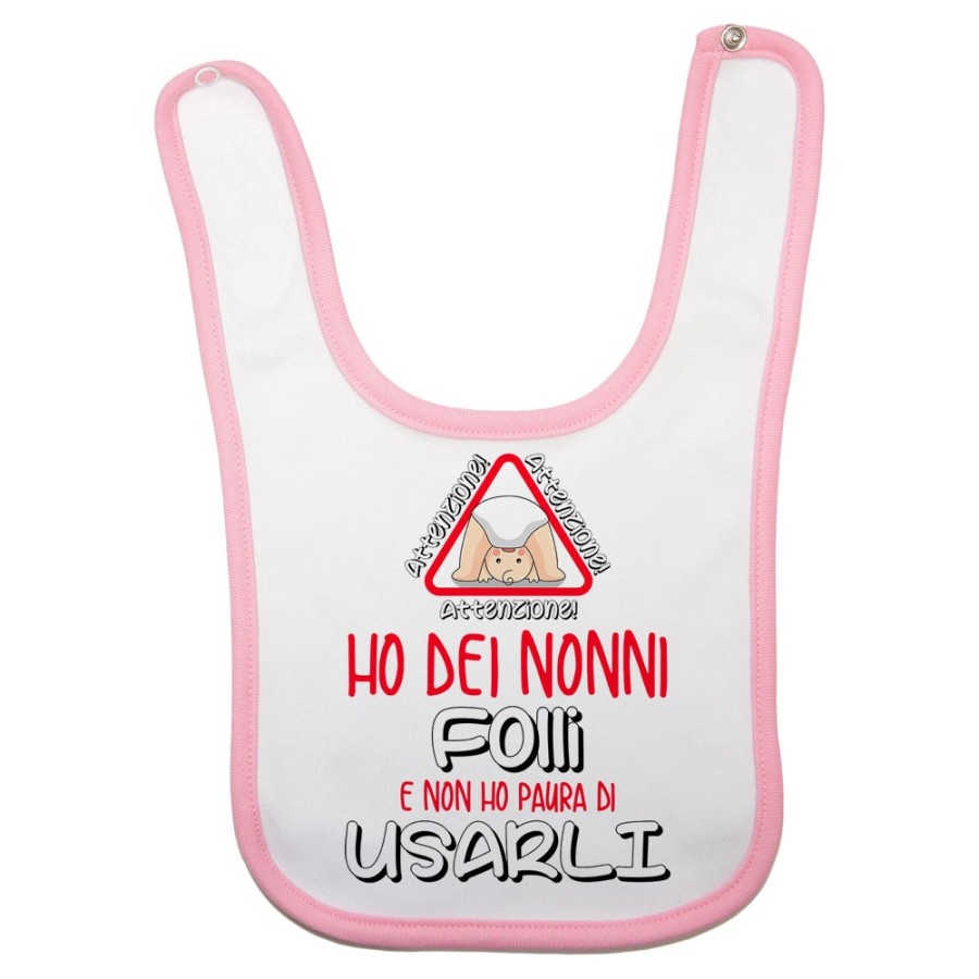 Bavaglino personalizzabile attenzione ho un nonno dei nonni folle folli non ho paura di usarlo usarli Per i nonni