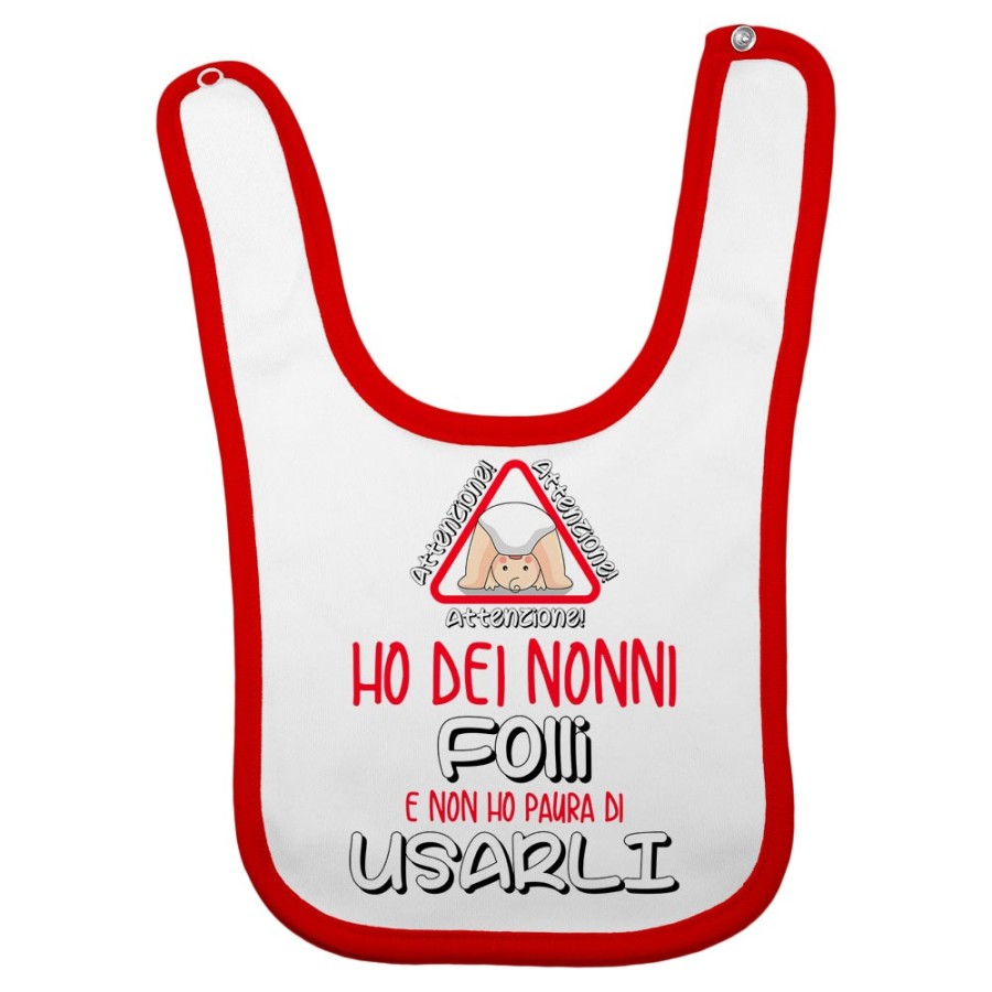 Bavaglino personalizzabile attenzione ho un nonno dei nonni folle folli non ho paura di usarlo usarli Per i nonni