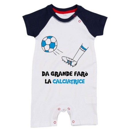 Pagliaccetto neonato da grande farò il calciatore bianco azzurro Da grande farò