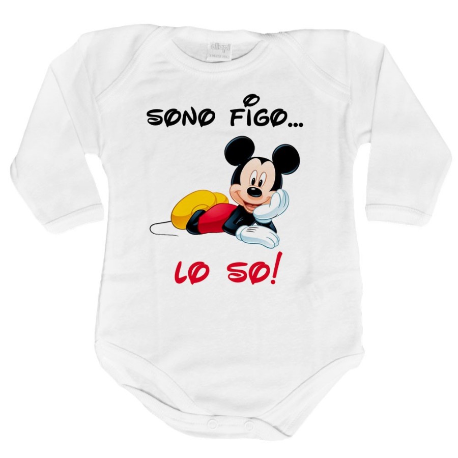 Body neonato sono figo lo so con topolino Cartoon