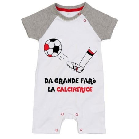 Pagliaccetto neonato da grande farò il calciatore rosso nero Da grande farò