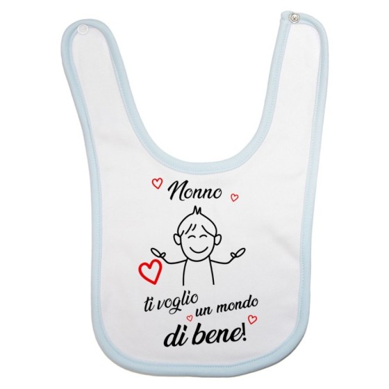 Bavaglino neonato nonno nonni ti voglio vi voglio un mondo di bene Per i nonni