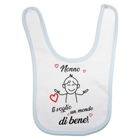 Bavaglino neonato nonno nonni ti voglio vi voglio un...