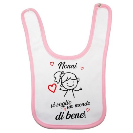 Bavaglino neonato nonno nonni ti voglio vi voglio un mondo di bene Per i nonni