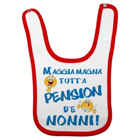 Bavaglino neonato mi devo mangiare tutta la pensione del nonnodei nonni Per i nonni