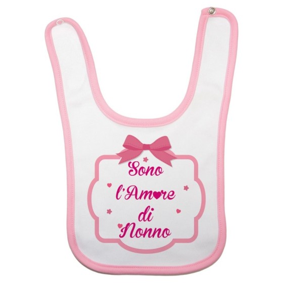 Bavaglino personalizzabile con nome sono l'amore di nonno dei nonni con fiocco Per i nonni
