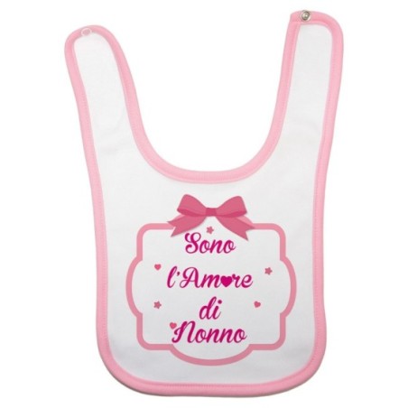 Bavaglino personalizzabile con nome sono l'amore di nonno...