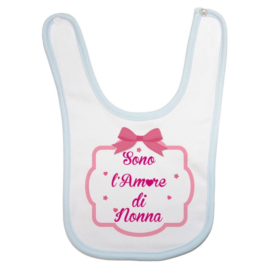 Bavaglino personalizzabile con nome sono l'amore di nonno dei nonni con fiocco Per i nonni
