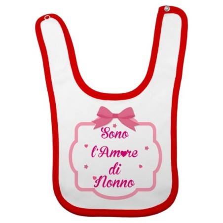 Bavaglino personalizzabile con nome sono l'amore di nonno dei nonni con fiocco Per i nonni