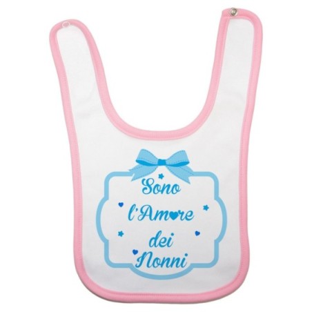 Bavaglino personalizzabile con nome sono l'amore di nonno dei nonni con fiocco Per i nonni